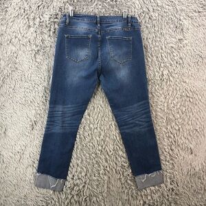 KanCan Jeans Womens Size 15 Tiffany Cuffed Ankle Skinny Distressed Whiskered